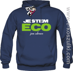 Jestem ECO - bluza męska z kapturem - granatowy