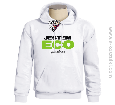 Jestem ECO - bluza męska z kapturem - biały