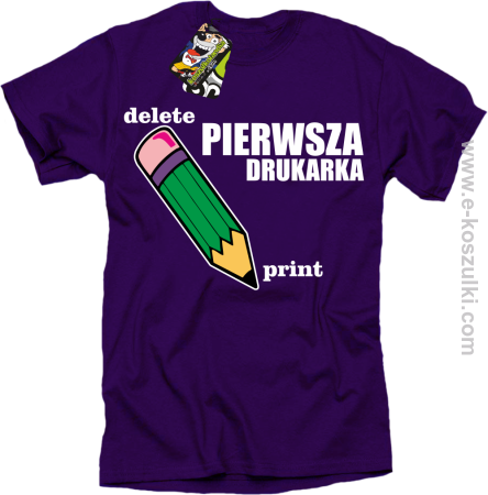 Pierwsza drukarka - delete - print - koszulka męska z nadrukiem oldschool