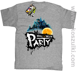 Halloween Party Moon Castle - koszulka dziecięca melanż 