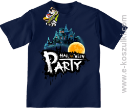 Halloween Party Moon Castle - koszulka dziecięca granatowa