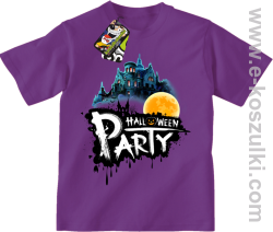 Halloween Party Moon Castle - koszulka dziecięca fioletowa
