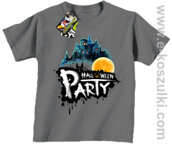 Halloween Party Moon Castle - koszulka dziecięca szara