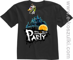 Halloween Party Moon Castle - koszulka dziecięca czarna