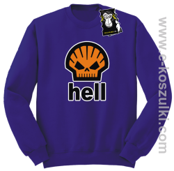 Hell - bluza z ciekawym nadrukiem bez kaptura fioletowa