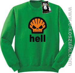 Hell - bluza z ciekawym nadrukiem bez kaptura zielona