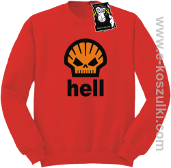 Hell - bluza z ciekawym nadrukiem bez kaptura czerwona