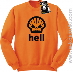 Hell - bluza z ciekawym nadrukiem bez kaptura pomarańczowa