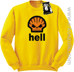 Hell - bluza z ciekawym nadrukiem bez kaptura żółta