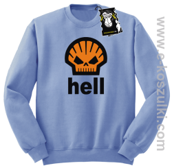 Hell - bluza z ciekawym nadrukiem bez kaptura błękitna