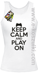 Keep calm and play on konsola - top damski biały