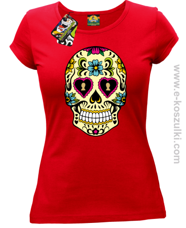 Floral Hearth Skull Design - koszulka damska 