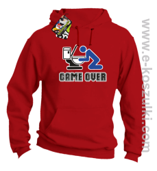Game over po imprezie - bluza z kapturem czerwony