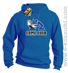 Game over po imprezie - bluza z kapturem niebieski