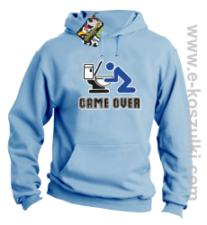 Game over po imprezie - bluza z kapturem błękitny