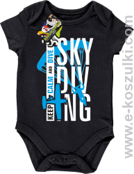 Skydiving keep calm and dive on - body dziecięce czarne