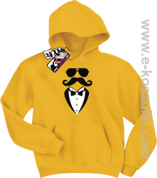 Wąsacz w fraku bluza dziecięca - żółty