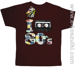 I love 80`s mix tape kaseta magnetofonowa - koszulka dziecięca brązowa