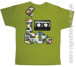 I love 80`s mix tape kaseta magnetofonowa - koszulka dziecięca kiwi