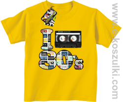 I love 80`s mix tape kaseta magnetofonowa - koszulka dziecięca żółta