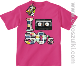 I love 80`s mix tape kaseta magnetofonowa - koszulka dziecięca różowa