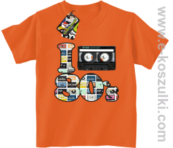 I love 80`s mix tape kaseta magnetofonowa - koszulka dziecięca pomarańczowa
