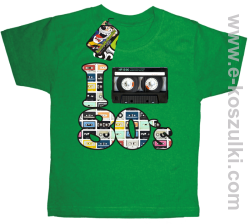I love 80`s mix tape kaseta magnetofonowa - koszulka dziecięca zielona