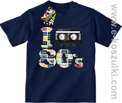 I love 80`s mix tape kaseta magnetofonowa - koszulka dziecięca granatowa