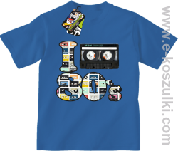 I love 80`s mix tape kaseta magnetofonowa - koszulka dziecięca niebieska