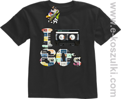 I love 80`s mix tape kaseta magnetofonowa - koszulka dziecięca czarna