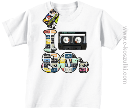I love 80`s mix tape kaseta magnetofonowa - koszulka dziecięca biała