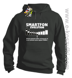 Smartfon evolution - bluza męska z kapturem - szara