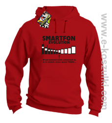 Smartfon evolution - bluza męska z kapturem - czerwona