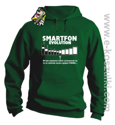 Smartfon evolution - bluza męska z kapturem - zielona