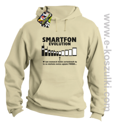 Smartfon evolution - bluza męska z kapturem - beżowa