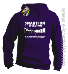 Smartfon evolution - bluza męska z kapturem - fioletowa