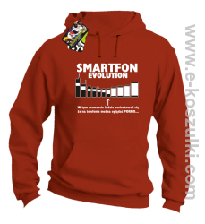 Smartfon evolution - bluza męska z kapturem - pomarańczowa