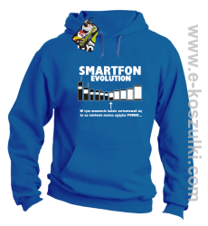 Smartfon evolution - bluza męska z kapturem - niebieska