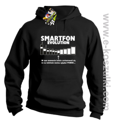 Smartfon evolution - bluza męska z kapturem - czarna