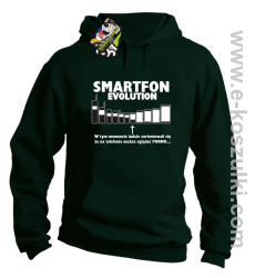 Smartfon evolution - bluza męska z kapturem - butelkowa