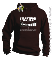 Smartfon evolution - bluza męska z kapturem - brązowa