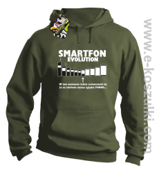Smartfon evolution - bluza męska z kapturem - khaki