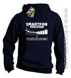 Smartfon evolution - bluza męska z kapturem - granatowa