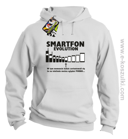 Smartfon evolution - bluza męska z kapturem - biała