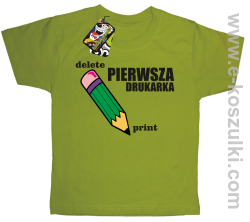 Pierwsza drukarka - delete - print - koszulka dziecięca z ciekawym nadrukiem kiwi
