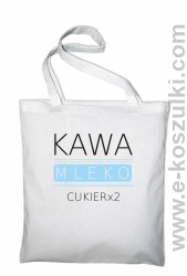 Kawa mleko cukier - Eco torba biała