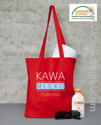 Kawa mleko cukier - Eco torba czerwona
