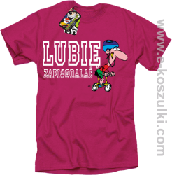 Lubie zapierdalać - rowerzysta - koszulka męska fuchsia