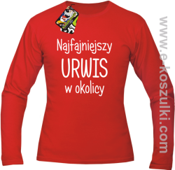 Najfajniejszy urwis w okolicy - longsleeve męski czerwony