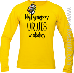 Najfajniejszy urwis w okolicy - longsleeve męski żółty
